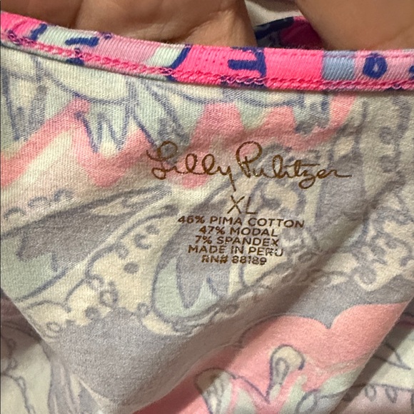 Lilly Pulitzer Pink and Blue Mermaids Call Neon Long Sleeve Top NEW XL 14 16 NWT - Picture 5 of 6